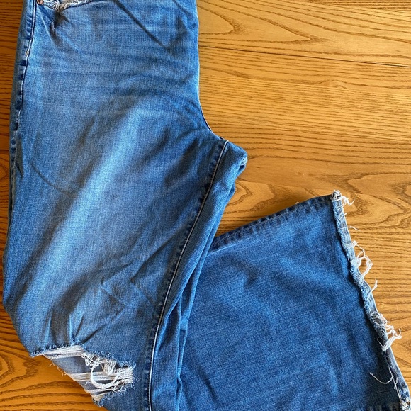 American Eagle Outfitters Distressed Light Blue Flare Jeans - Picture 4 of 7